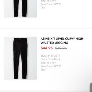 American eagle ne(x)t level stretch curvy high waisted jegging